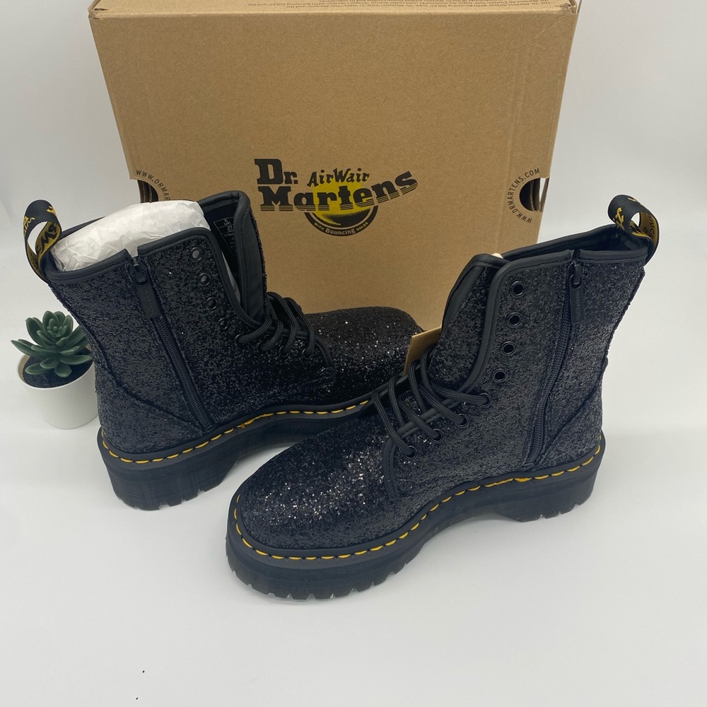 Dr.Marten JADON GLITTER  BLACK CHUNKY GLITTER - Picture 13 of 16